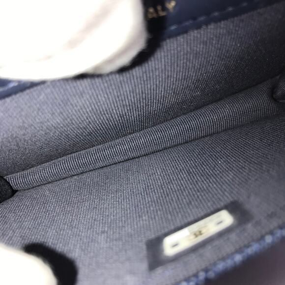 Authentic CHANEL CC Denim Mini Flap Quilted Bag Chain Purse - Picture 12 of 16